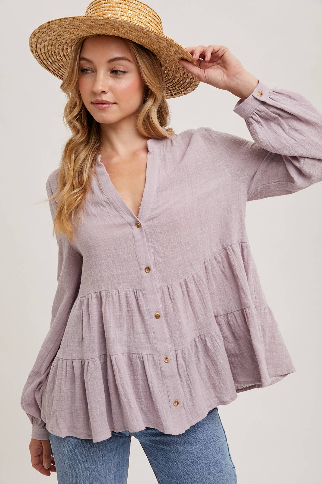 Mauve Tiered Blouse