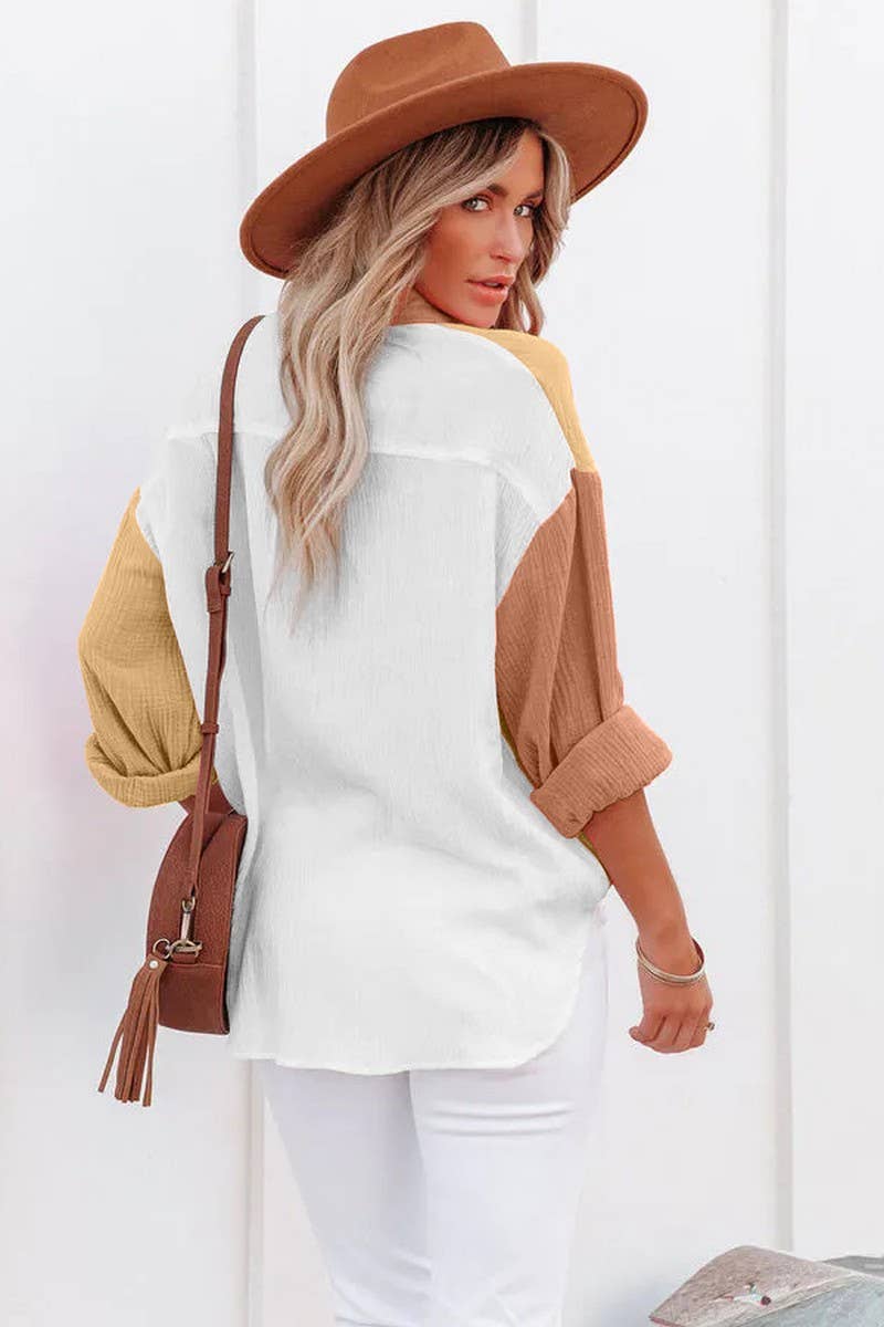 Yellow Color Block Long Sleeve