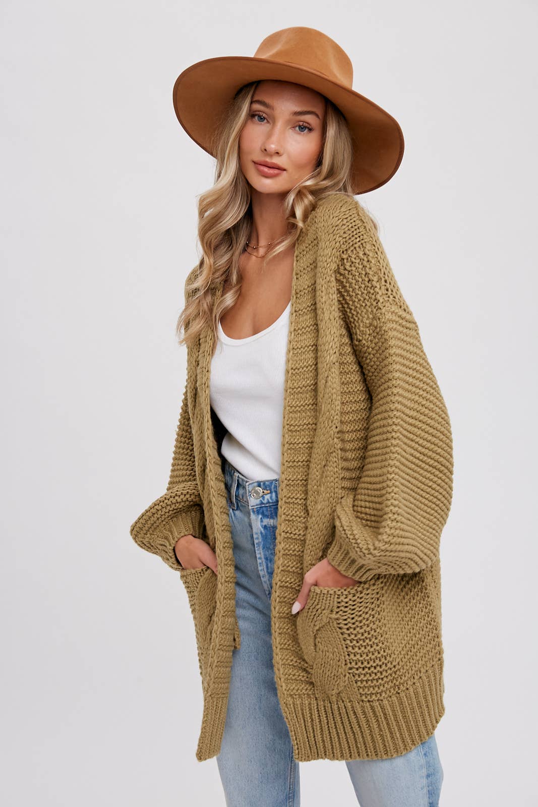 Olive Chunky Cardigan