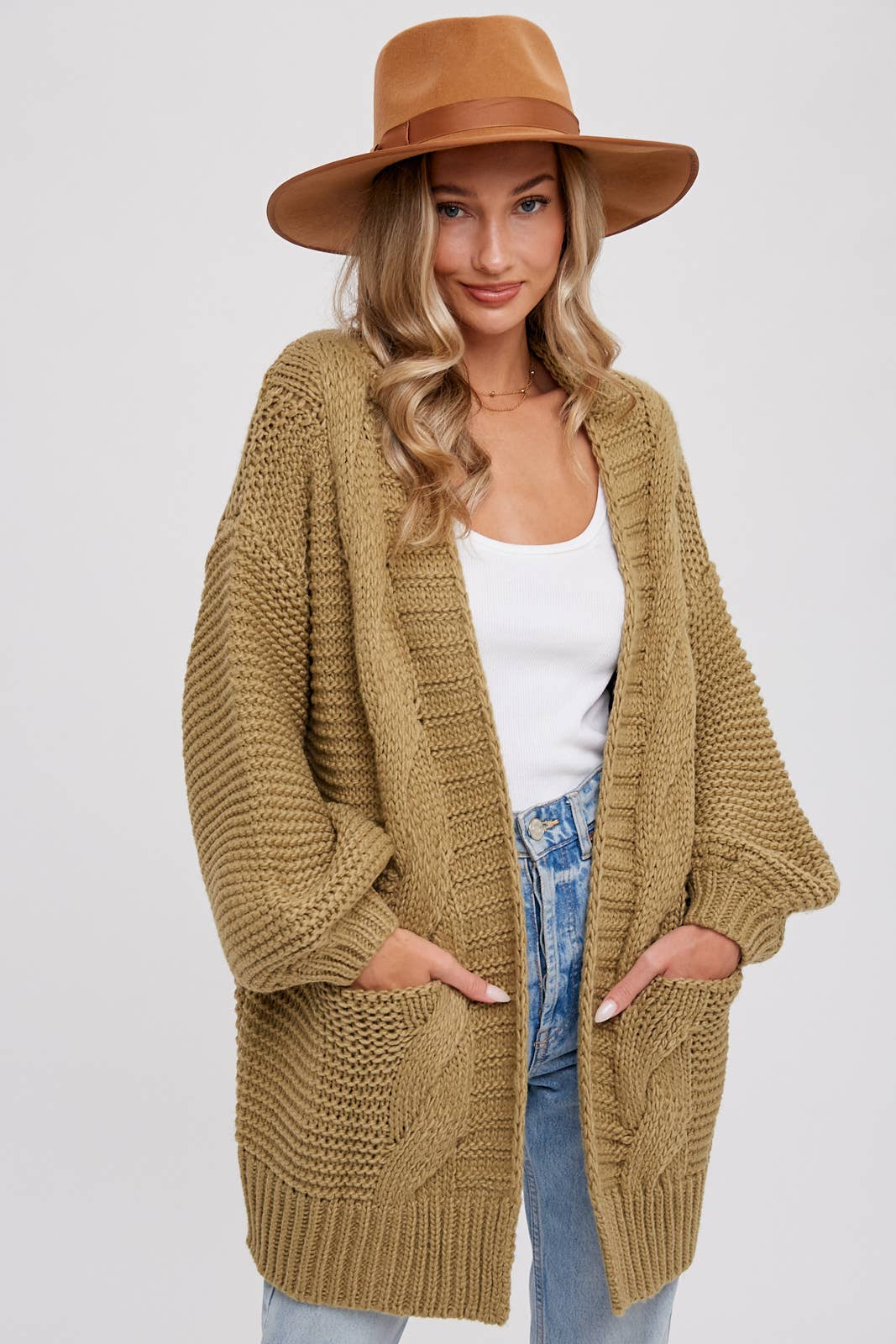 Olive Chunky Cardigan
