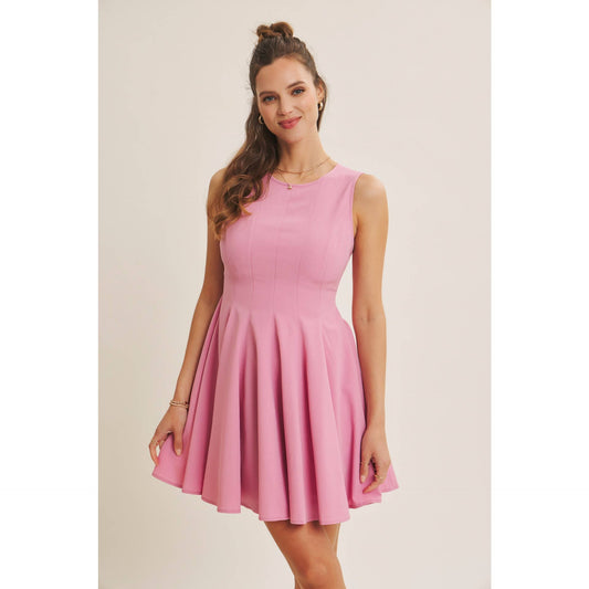 Orchid Pink Flare Mini Dress