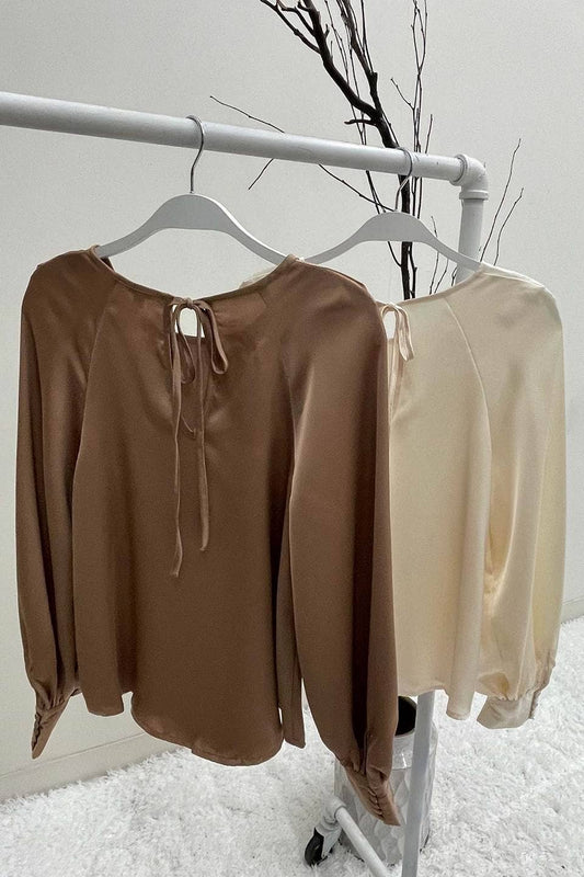 Khaki Satin Longsleeve