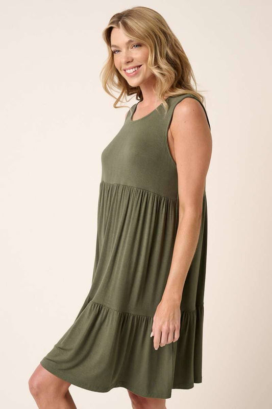 Olive Bamboo Mini Dress