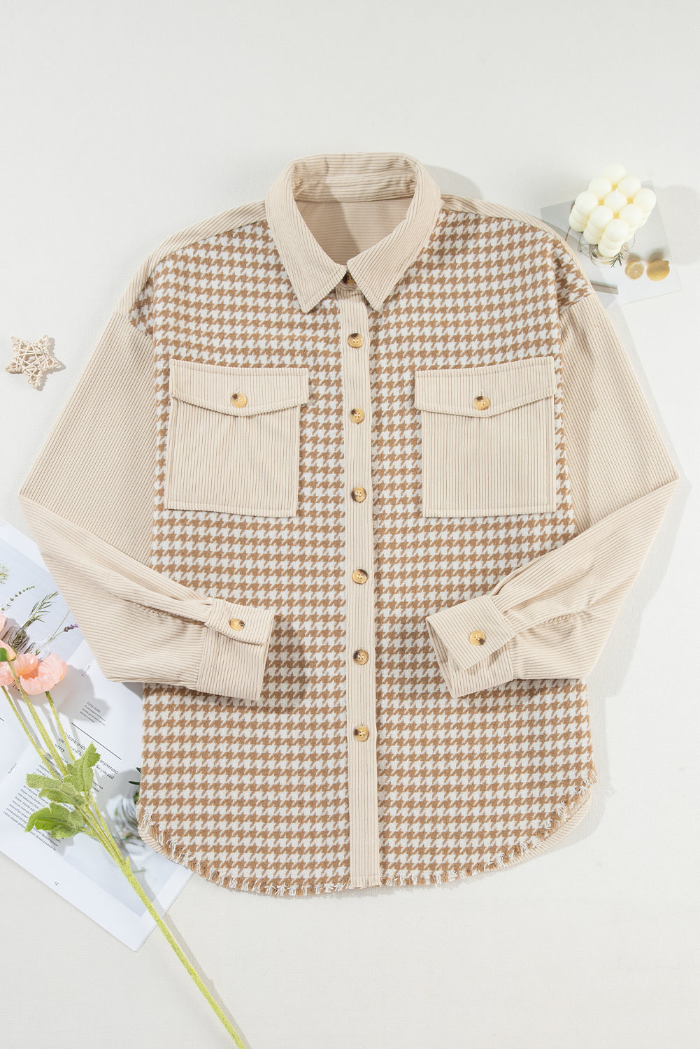 Houndstooth Patchwork Shacket
