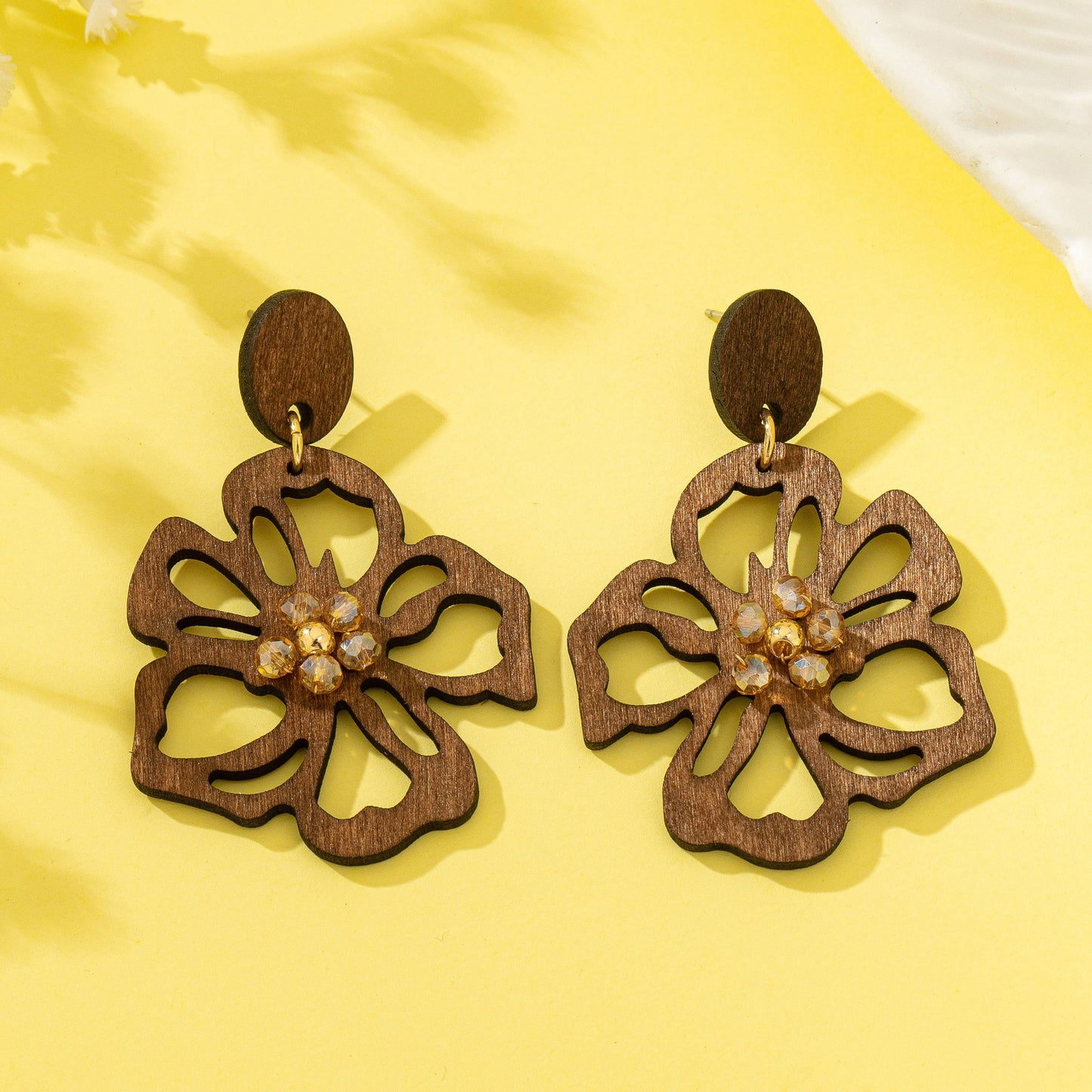 Wooden Floral Earrings