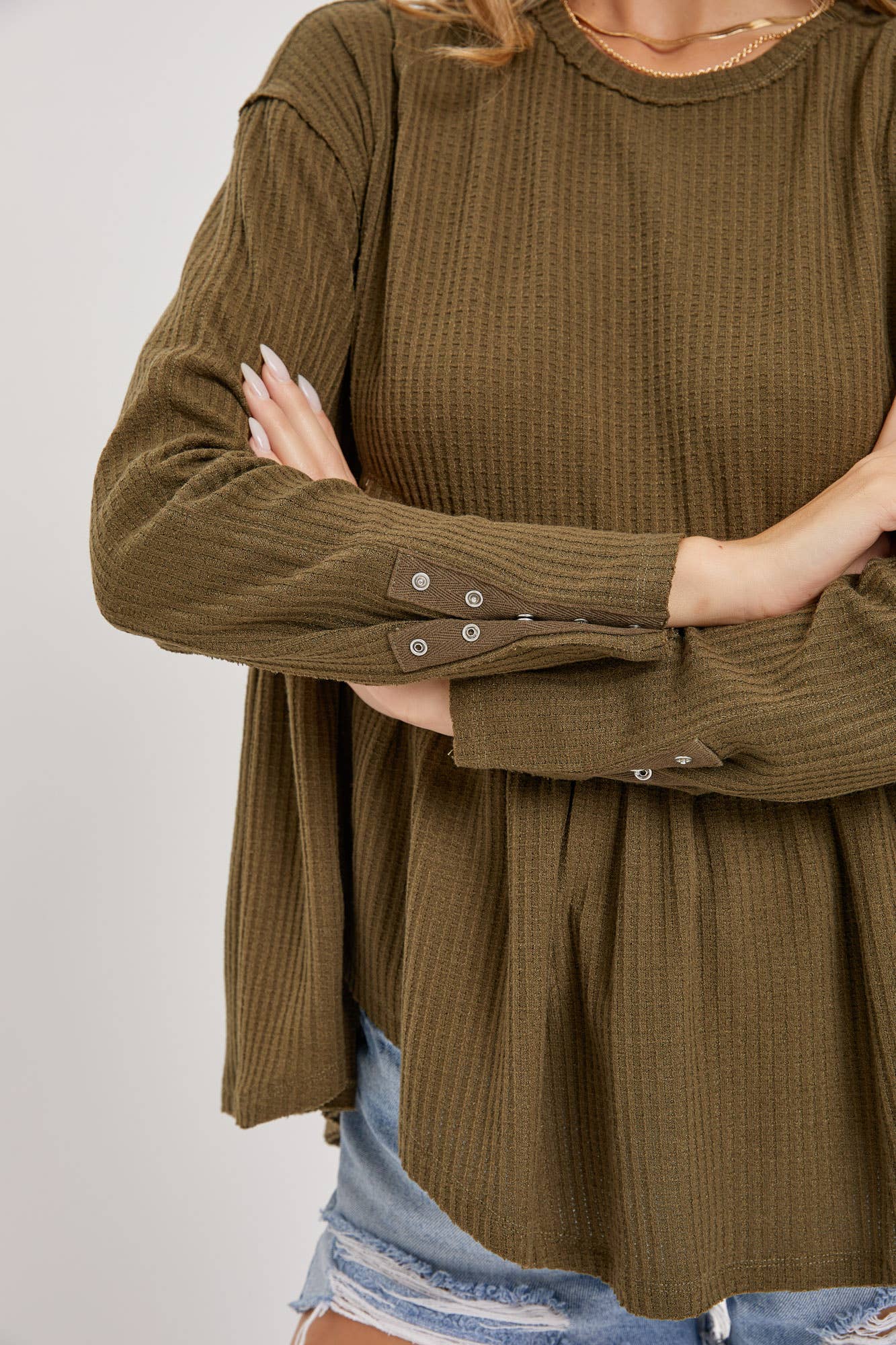 Olive Babydoll Top