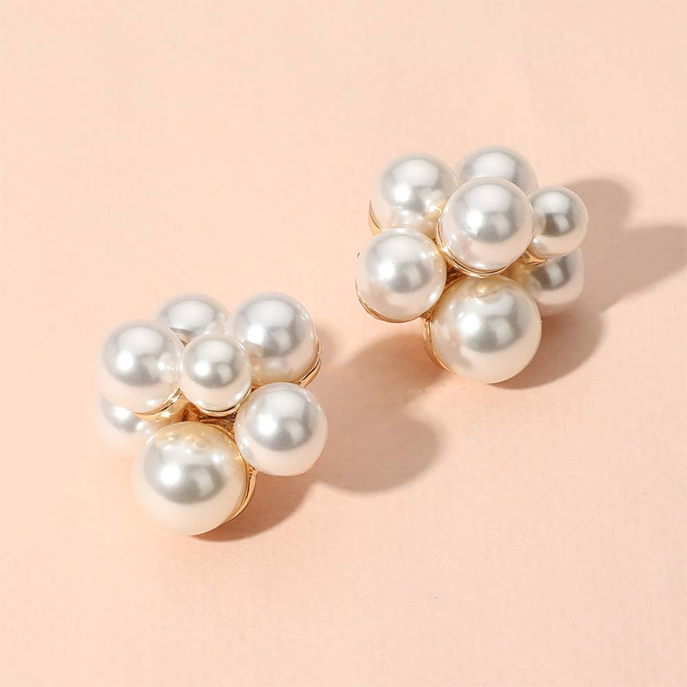 Pearl Cluster Earrings