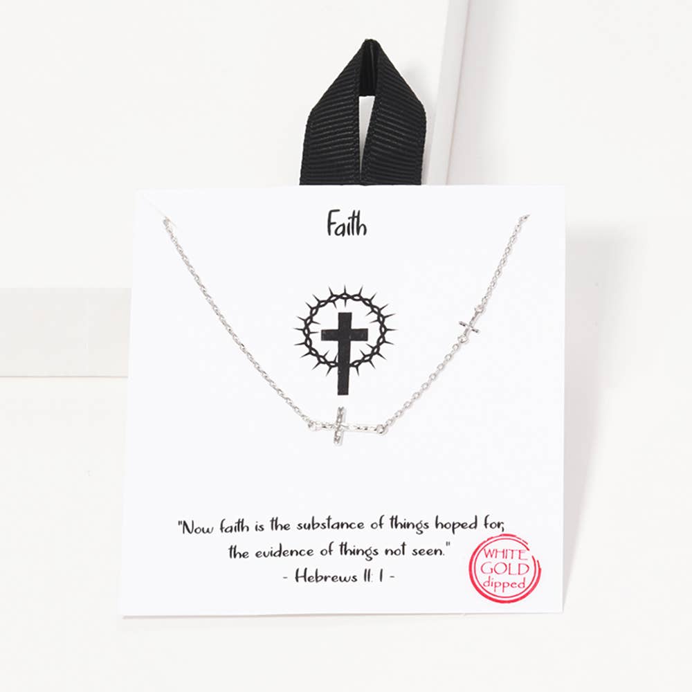 Gold-Dipped Two Cross Necklace