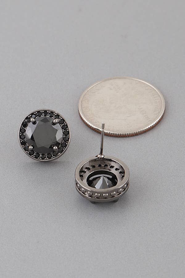 Black Crystal Stud Earrings