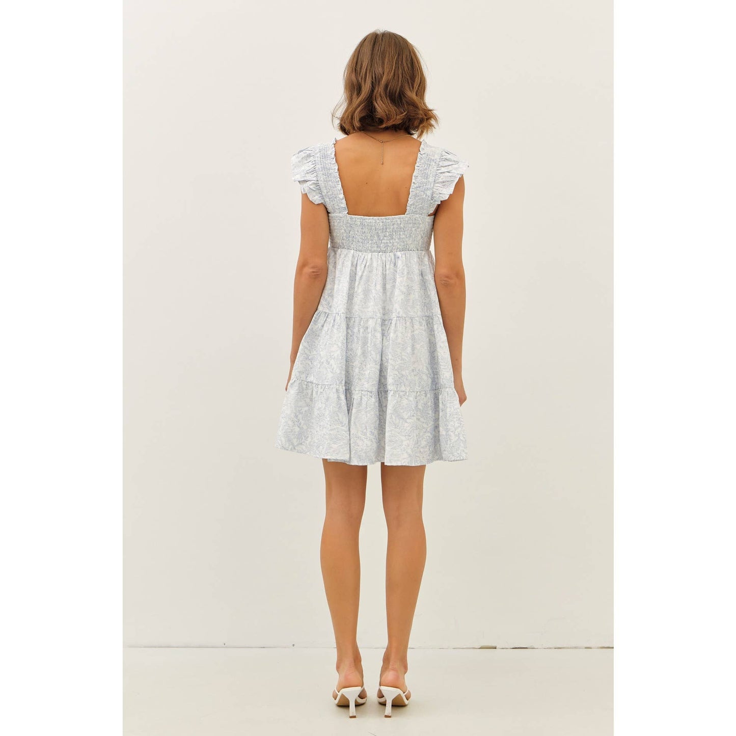 Powder Blue Floral Mini Dress