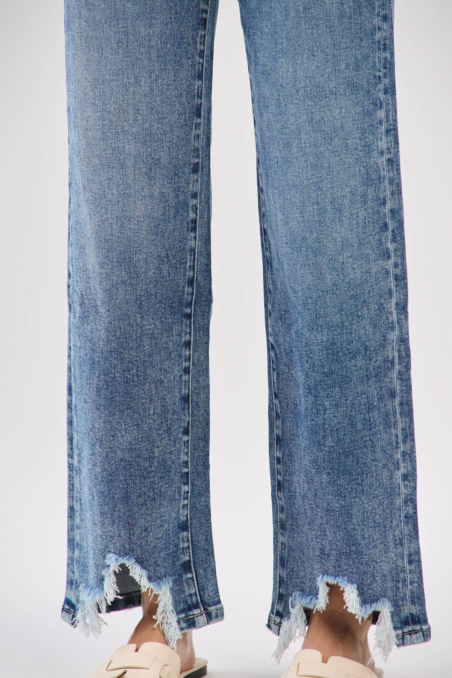 High Rise Slim Wide Jeans