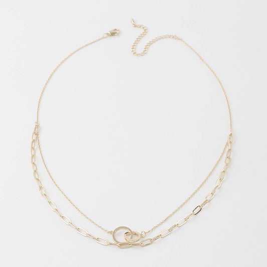 Gold Twin Link Chain Necklace