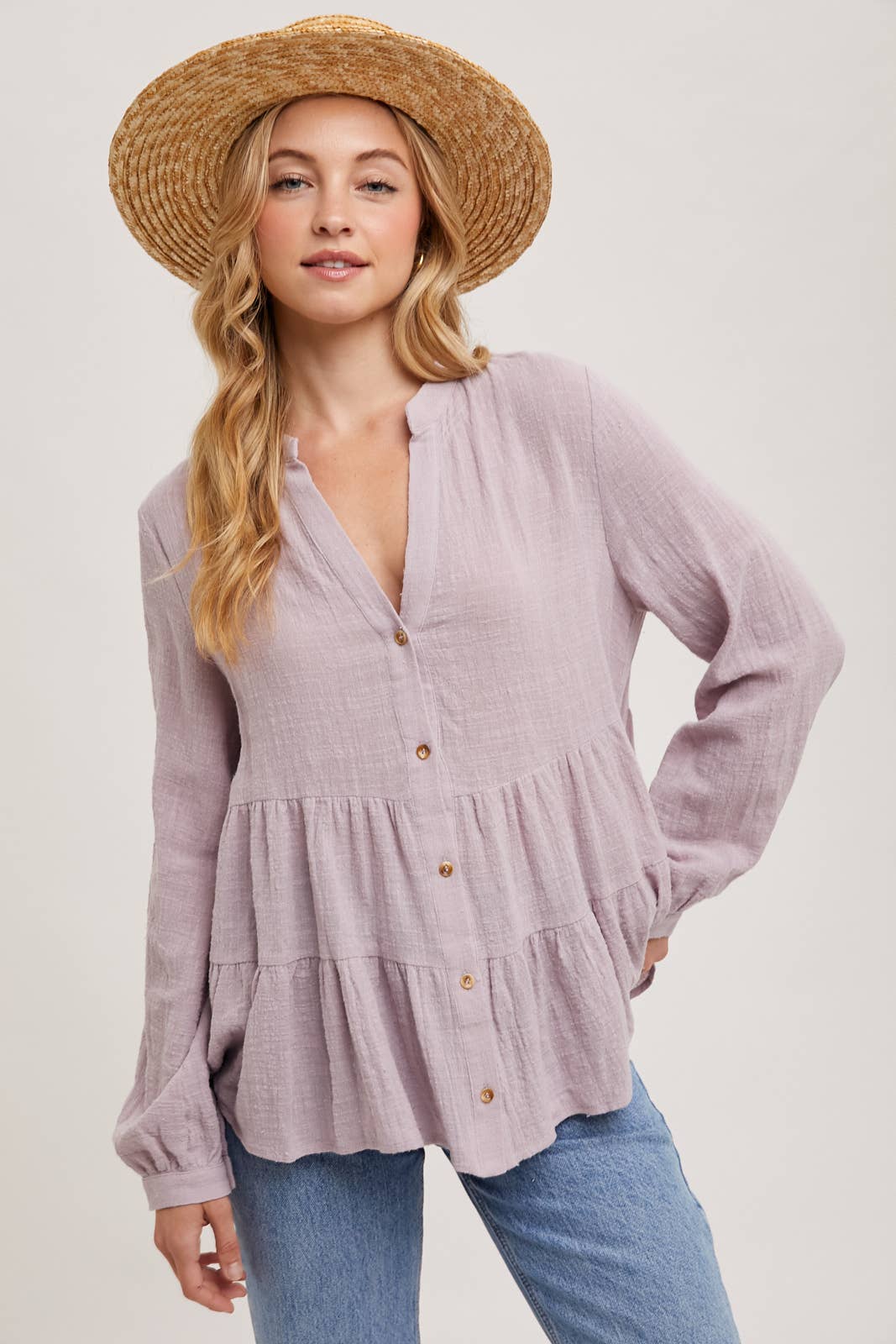 Mauve Tiered Blouse