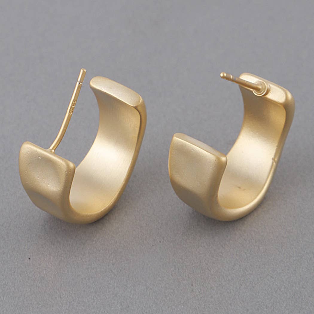 Matte Gold C Letter Earring