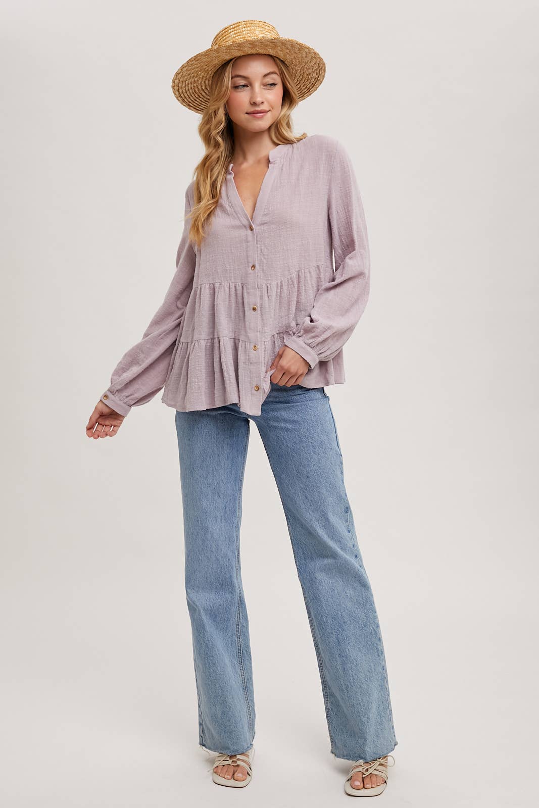 Mauve Tiered Blouse