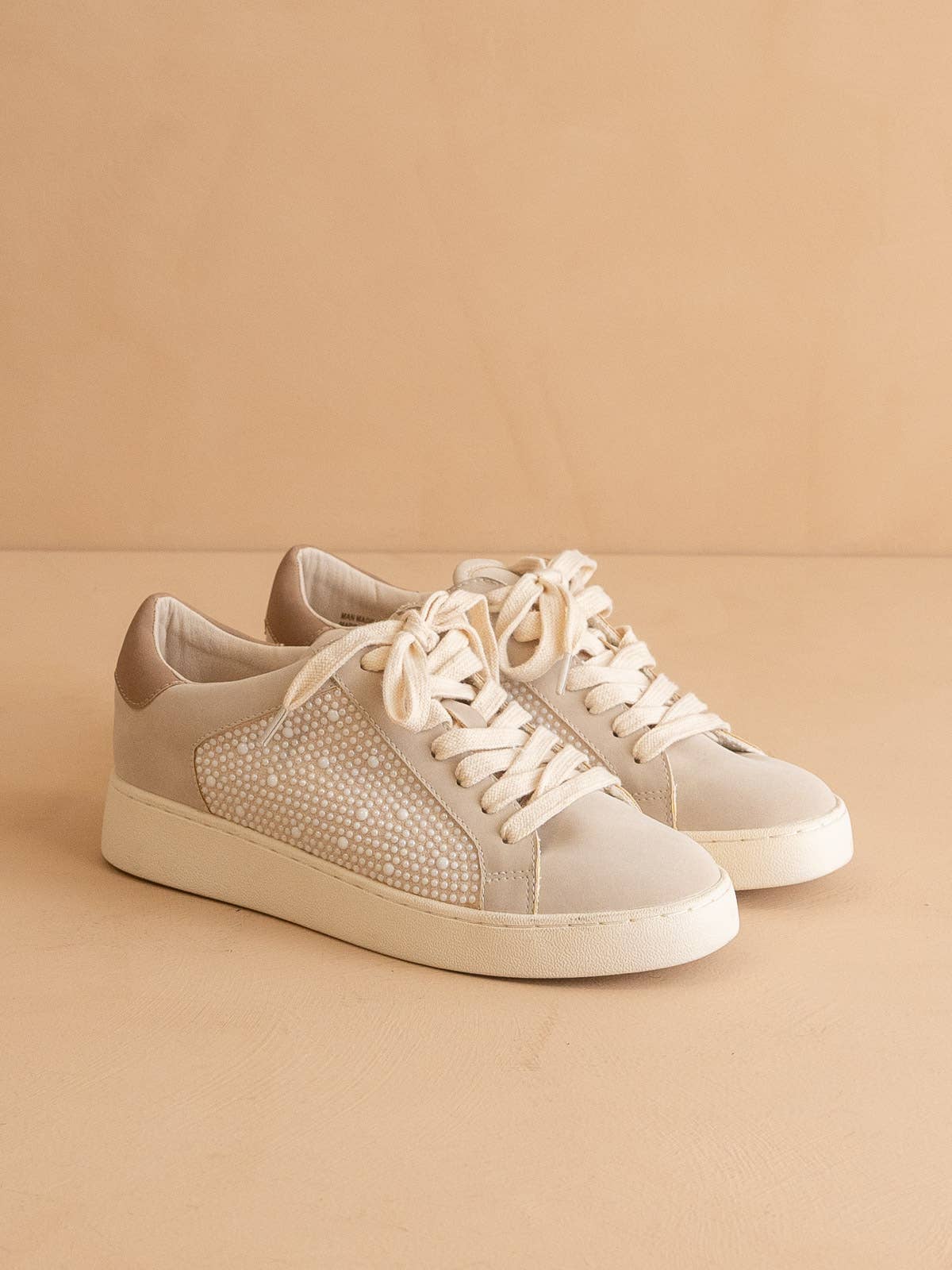 Pearl Studded Paneled Sneaker