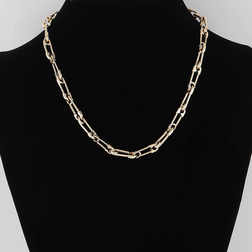 Gold Simple Safety Pin Chain