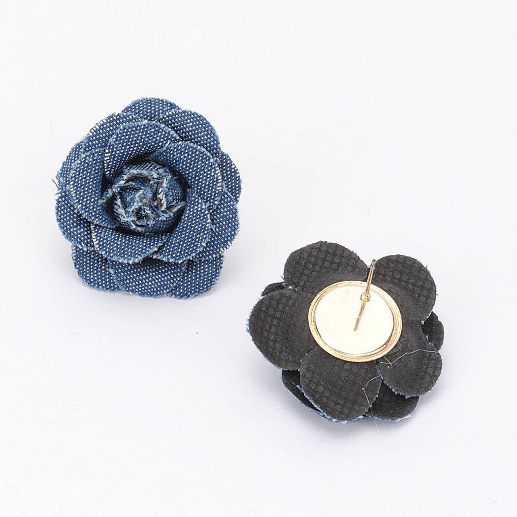 Denim Flower Earring