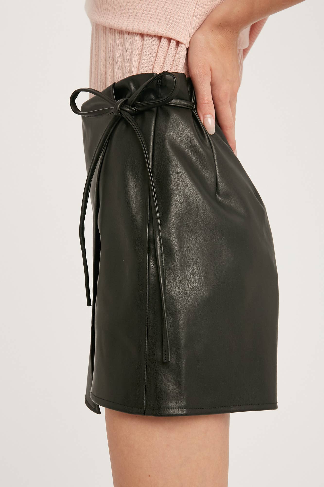 Leather Crossover Skort