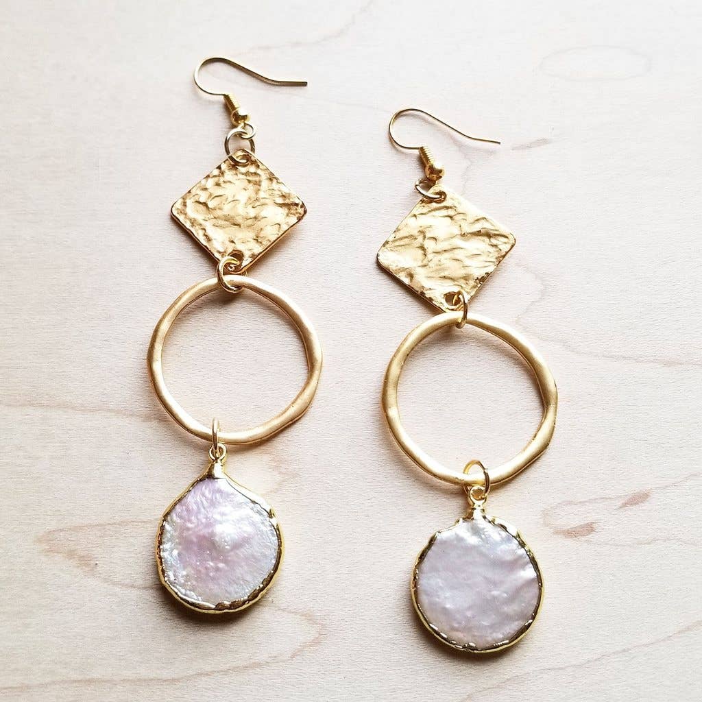 Brushed Gold Dangle Earrings