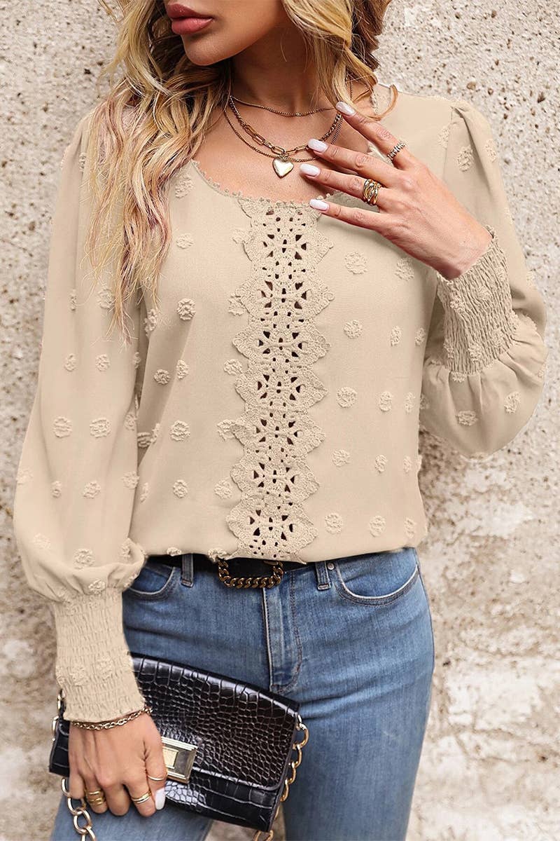 Swiss Dot Sleeve Blouse