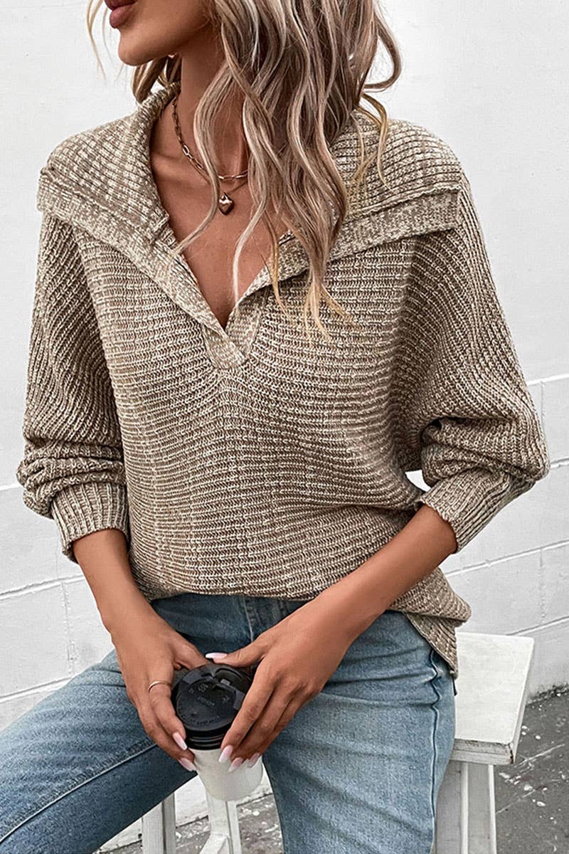 Tan Long Sleeve Turtle Neck Sweater