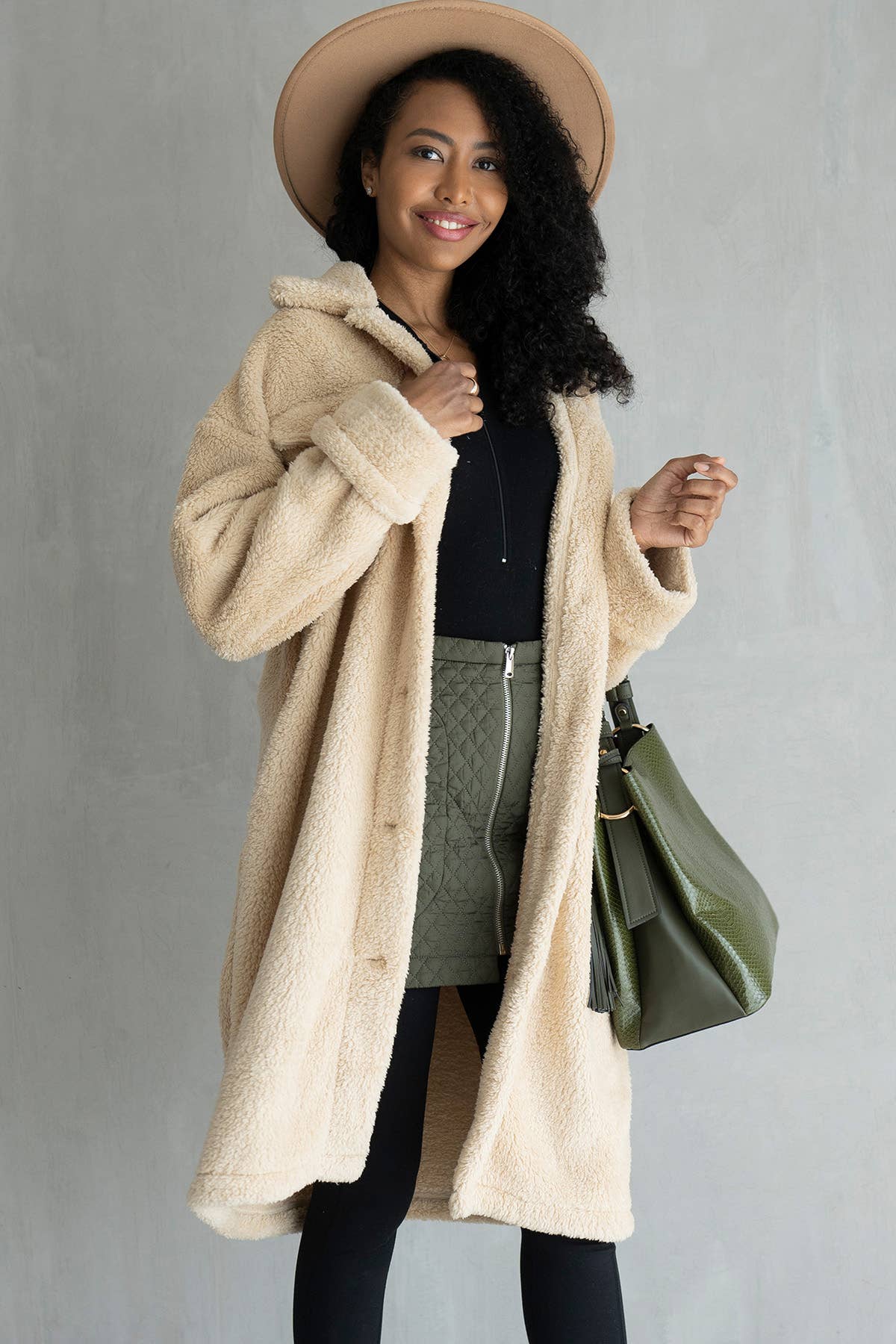 Oversized Sherpa Jacket w/ Pockets
