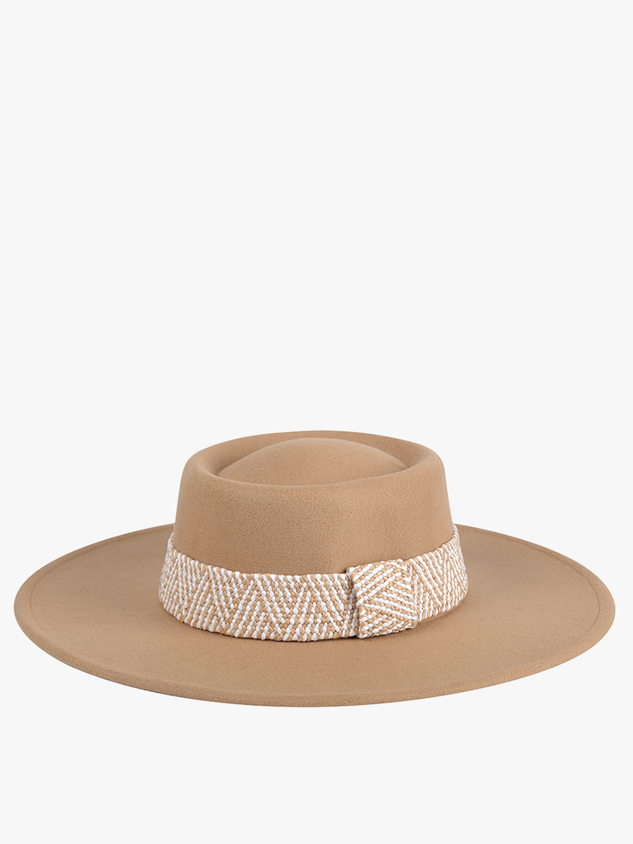 Boho Trim Wide Brim Fedora