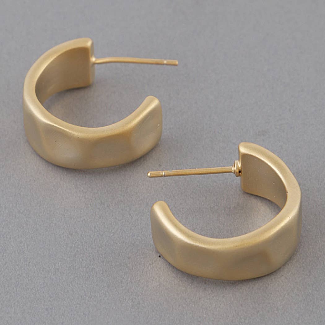 Matte Gold C Letter Earring