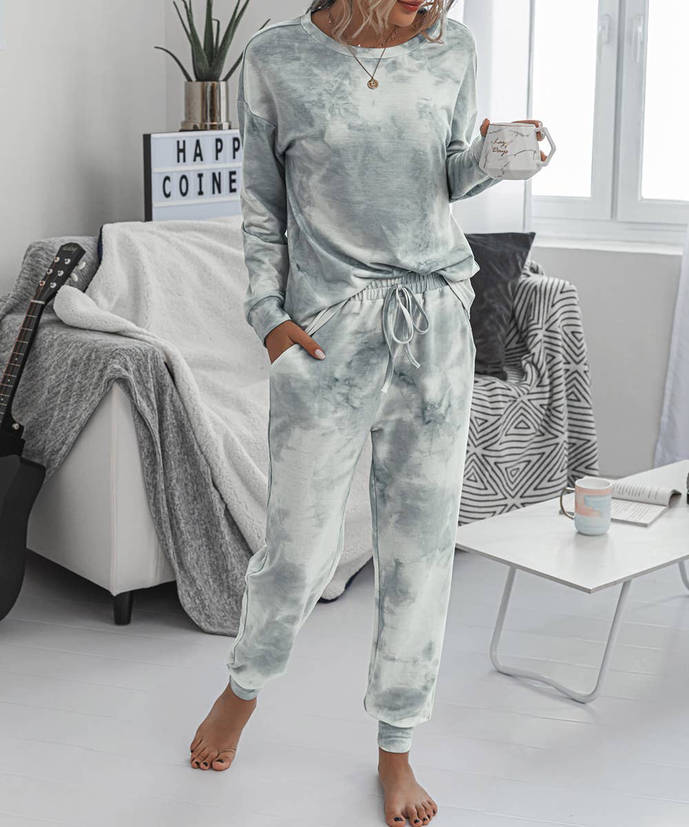 Grey Tie Dye Jogger Set