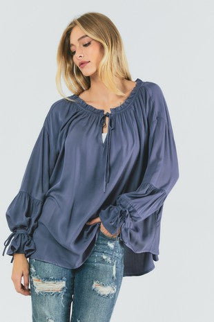 Long Sleeve Ruched Top