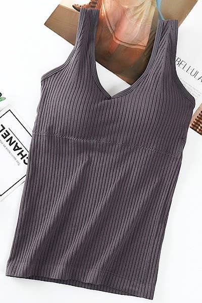 Grey Ribbed Tank