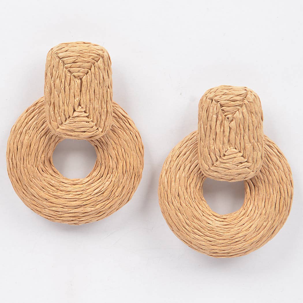 Tan Handmade Paper Earring