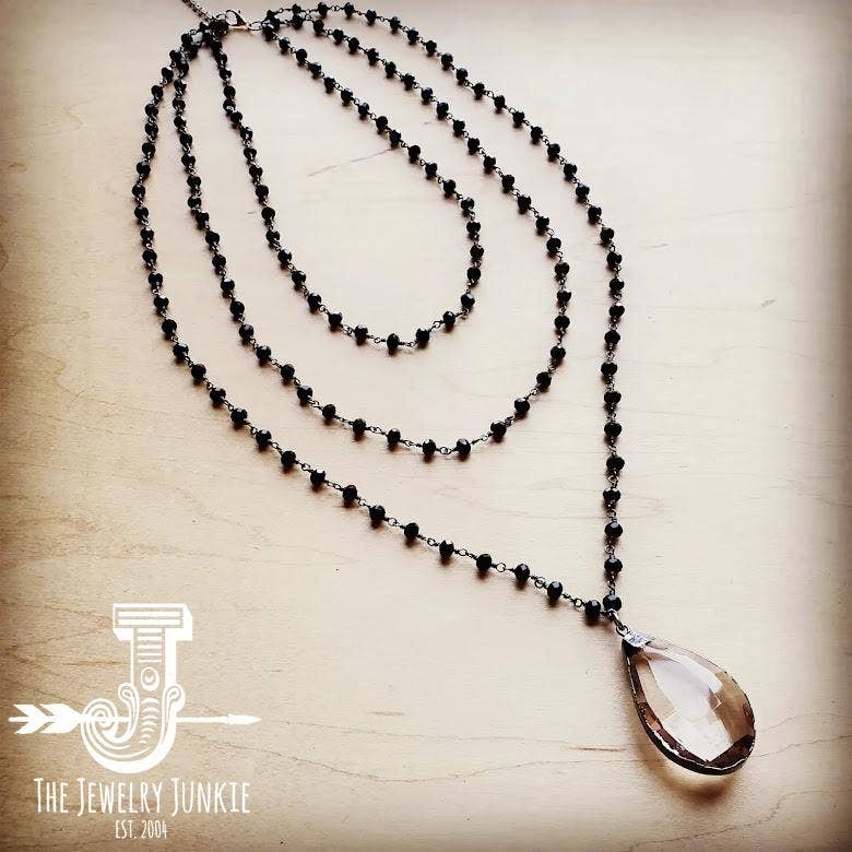 Glass Triple Layering Necklace