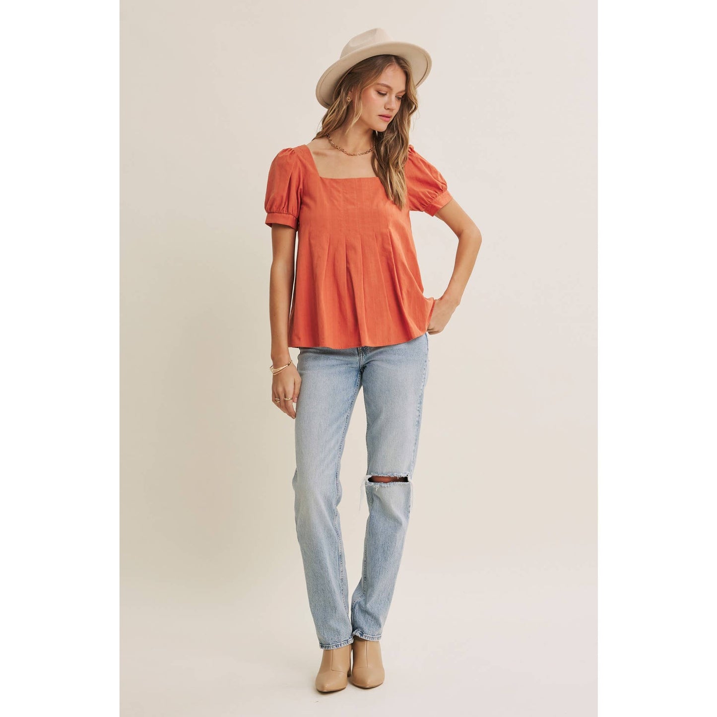 Cayenne Pleated Blouse