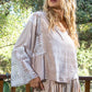 Beige Lace Flare Sleeve