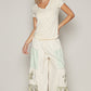Cream Overlock Stitch V-Neck
