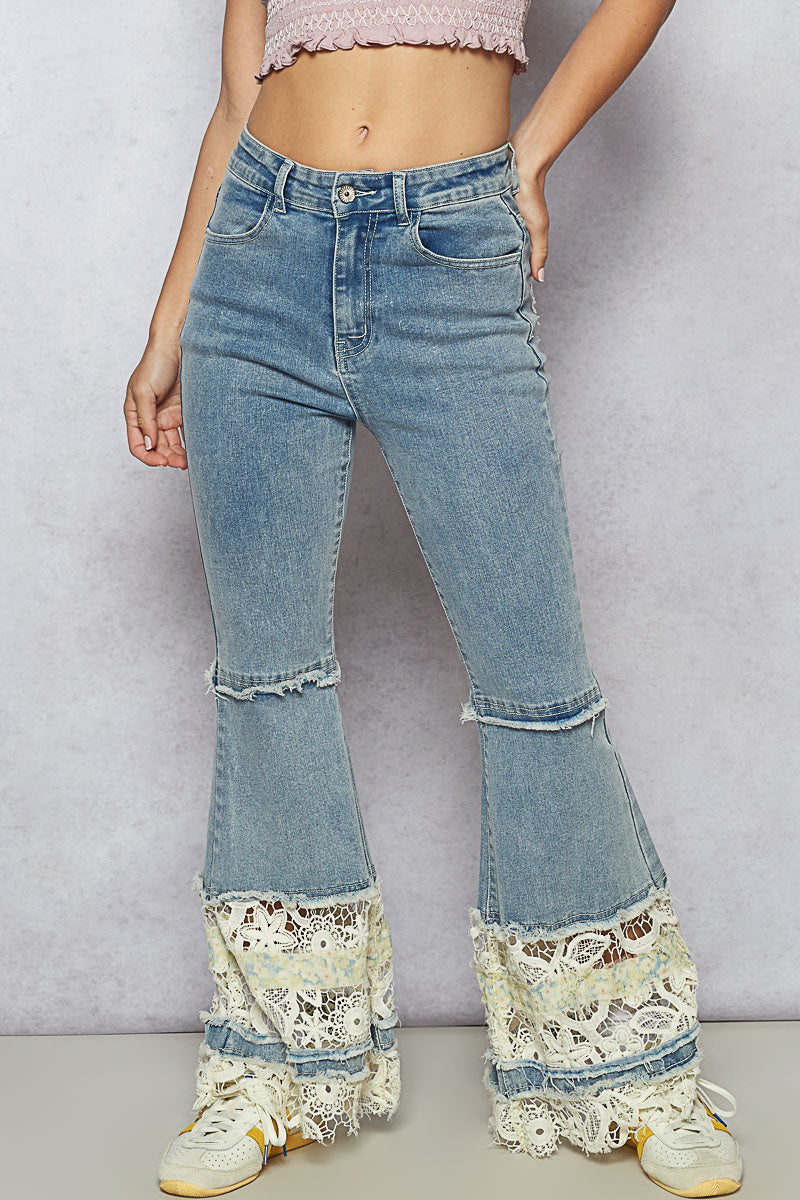 Lace Denim Jeans