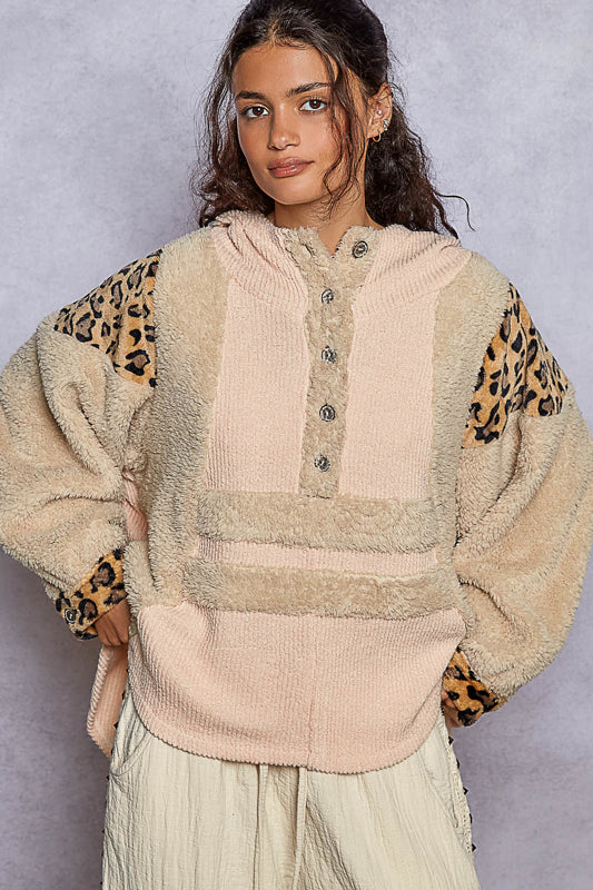 Comfy Pink & Leopard Hoodie