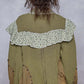 Olive Ruffled Button Up