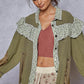 Olive Ruffled Button Up