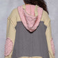 Pink & Grey Oversized Hoodie