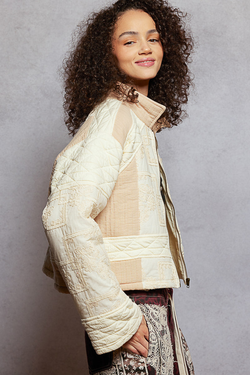 Natural Embroidered Jacket