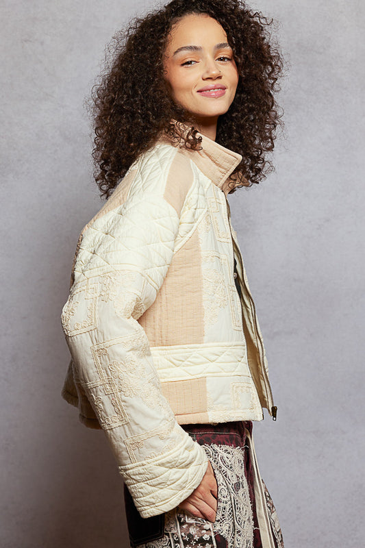Natural Embroidered Jacket