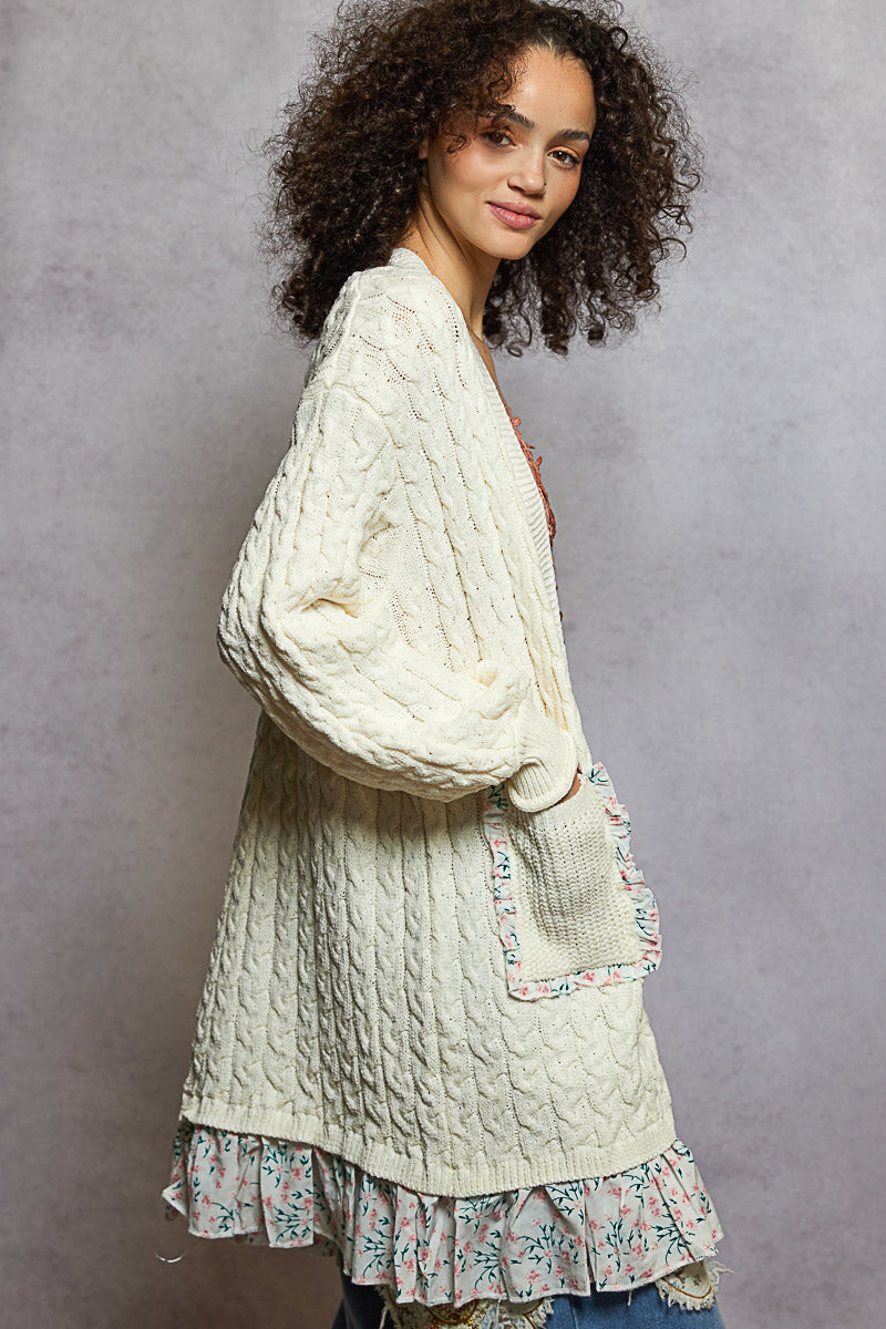 Ivory & Floral Cardigan