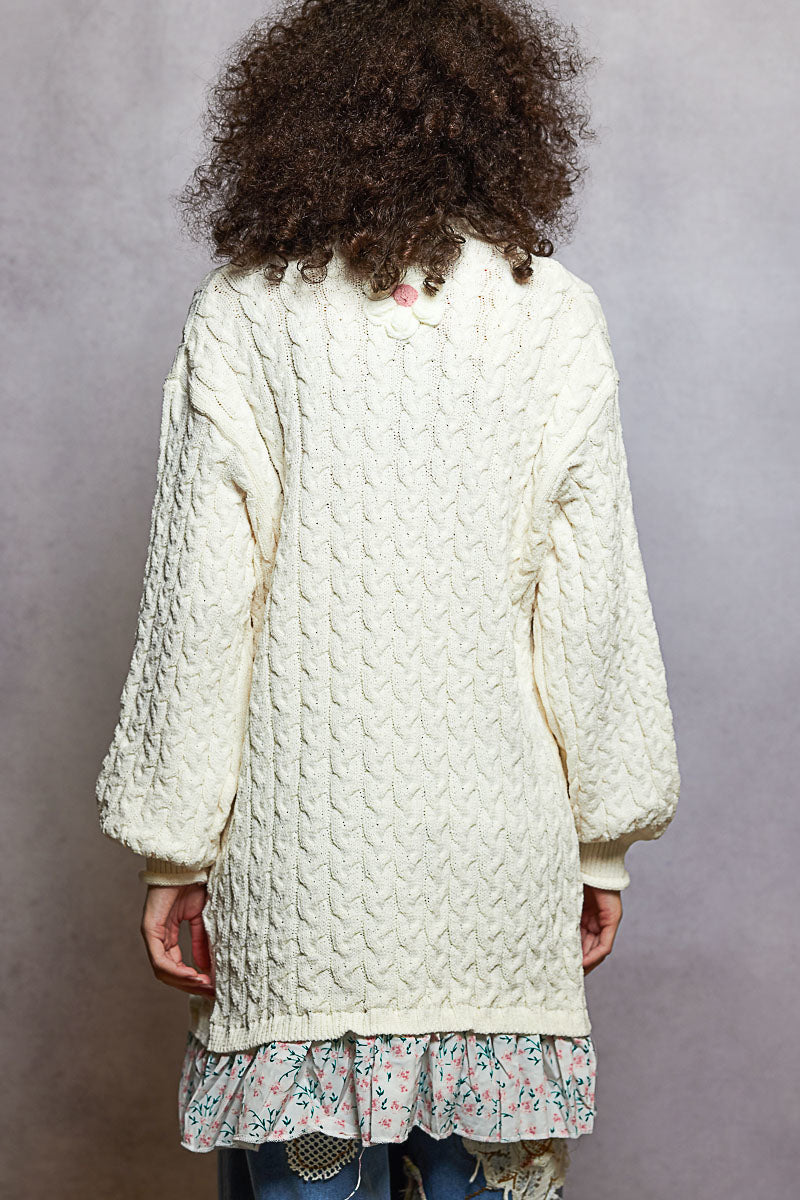 Ivory & Floral Cardigan