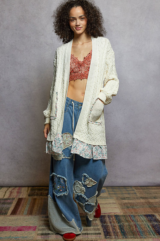 Ivory & Floral Cardigan