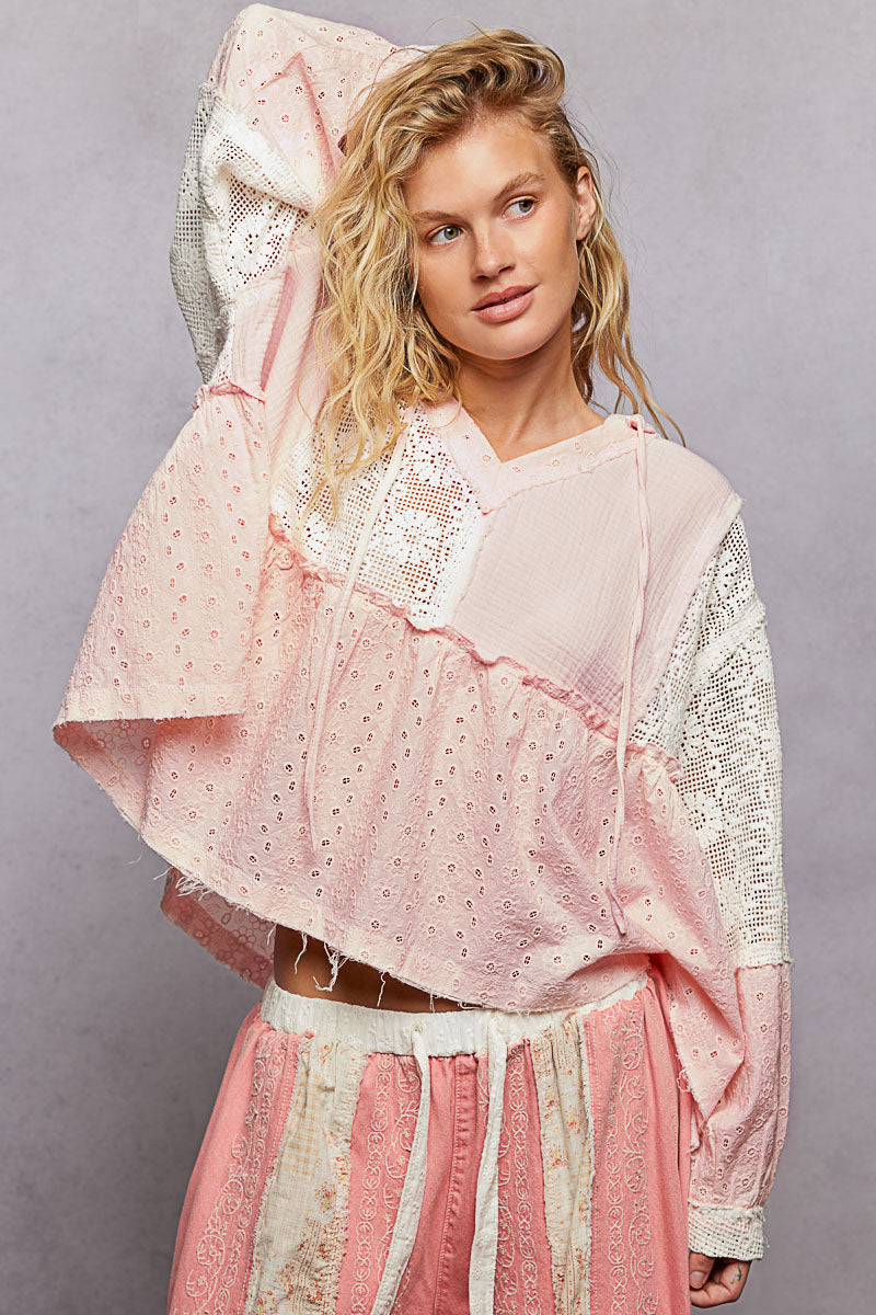 Baby Pink Ruffle Hoodie