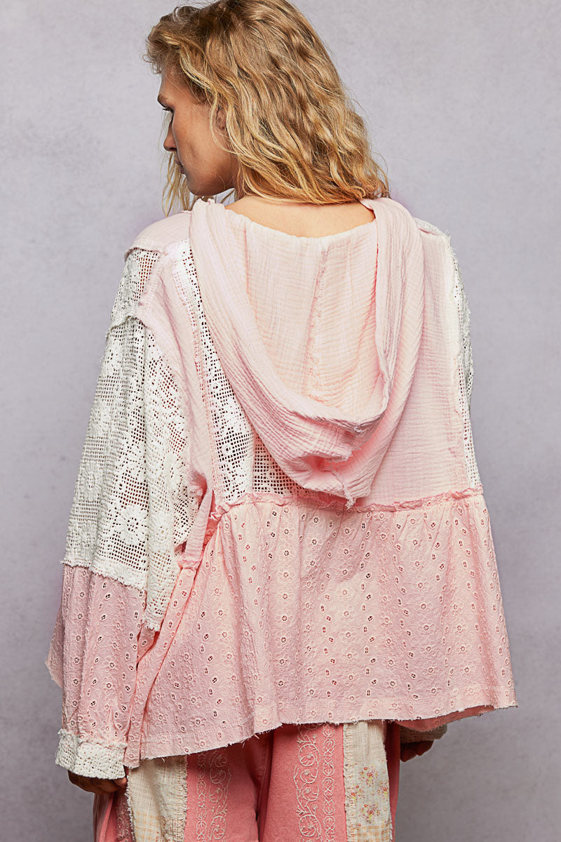 Baby Pink Ruffle Hoodie