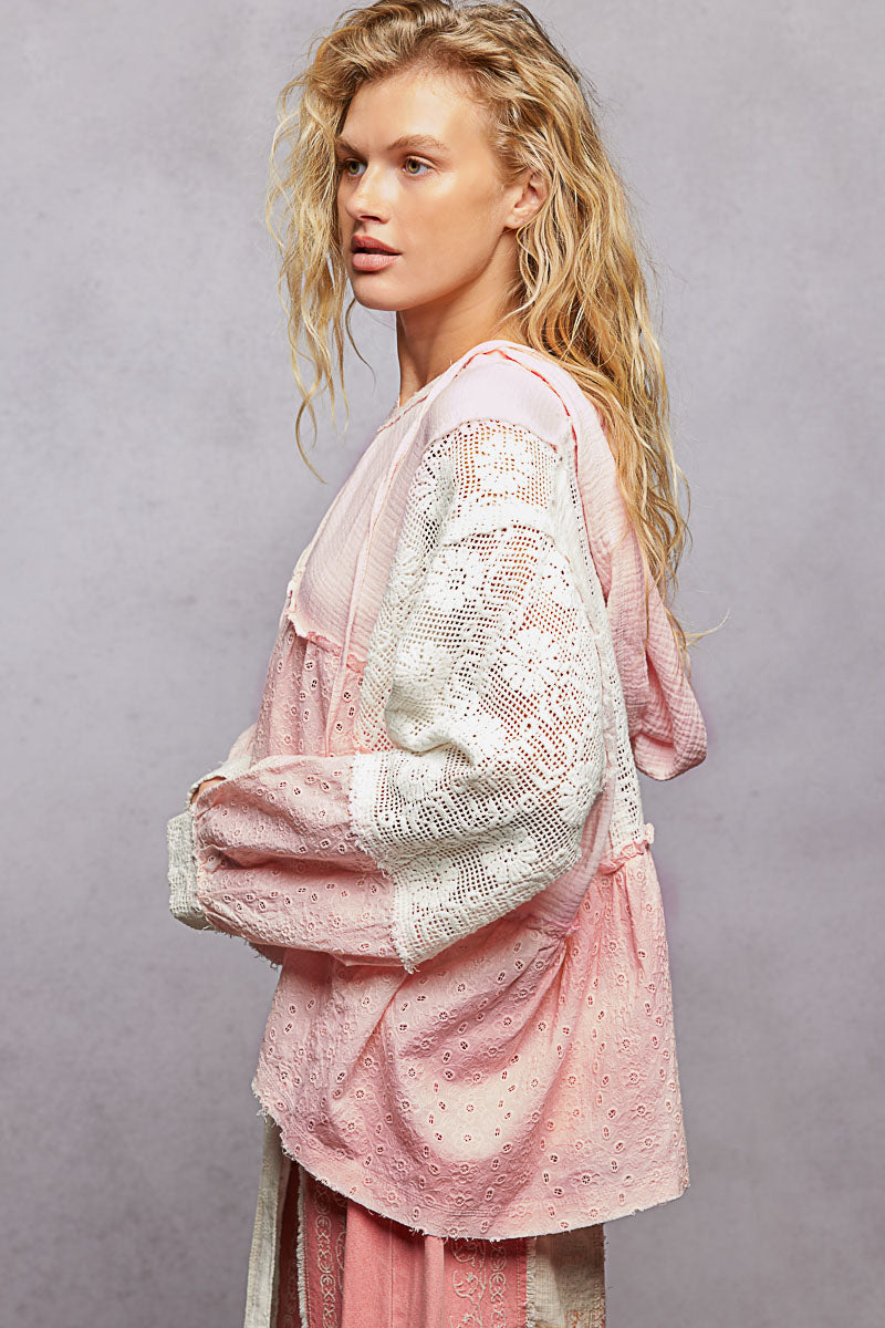 Baby Pink Ruffle Hoodie